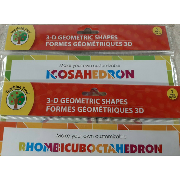 3D Geometric Shapes Icosahedron & Rhombicuboctahedron Set of 2 by Teaching Tree - Picture 3 of 3